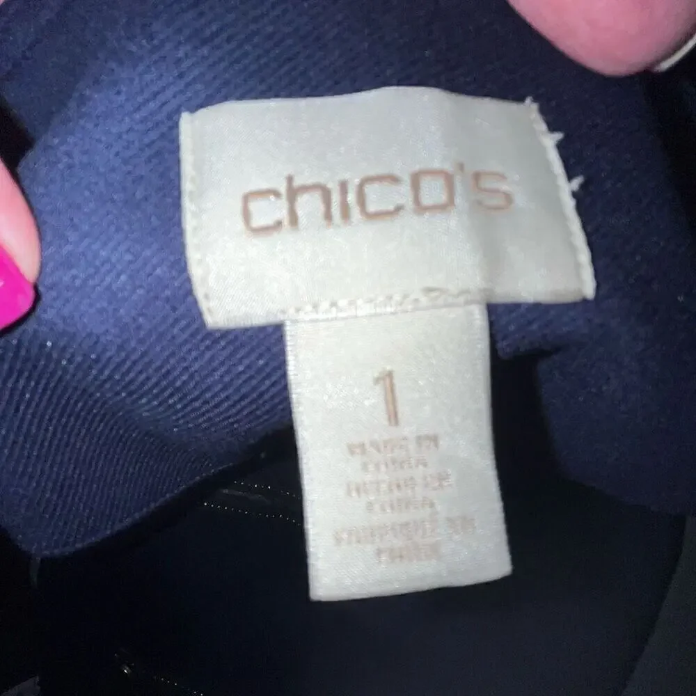 Chico’s navy military jacket size 1 (Med)‎ - Picture 4 of 6